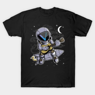 Astronaut Guitar Vechain VET Coin To The Moon Crypto Token Cryptocurrency Blockchain Wallet Birthday Gift For Men Women Kids T-Shirt